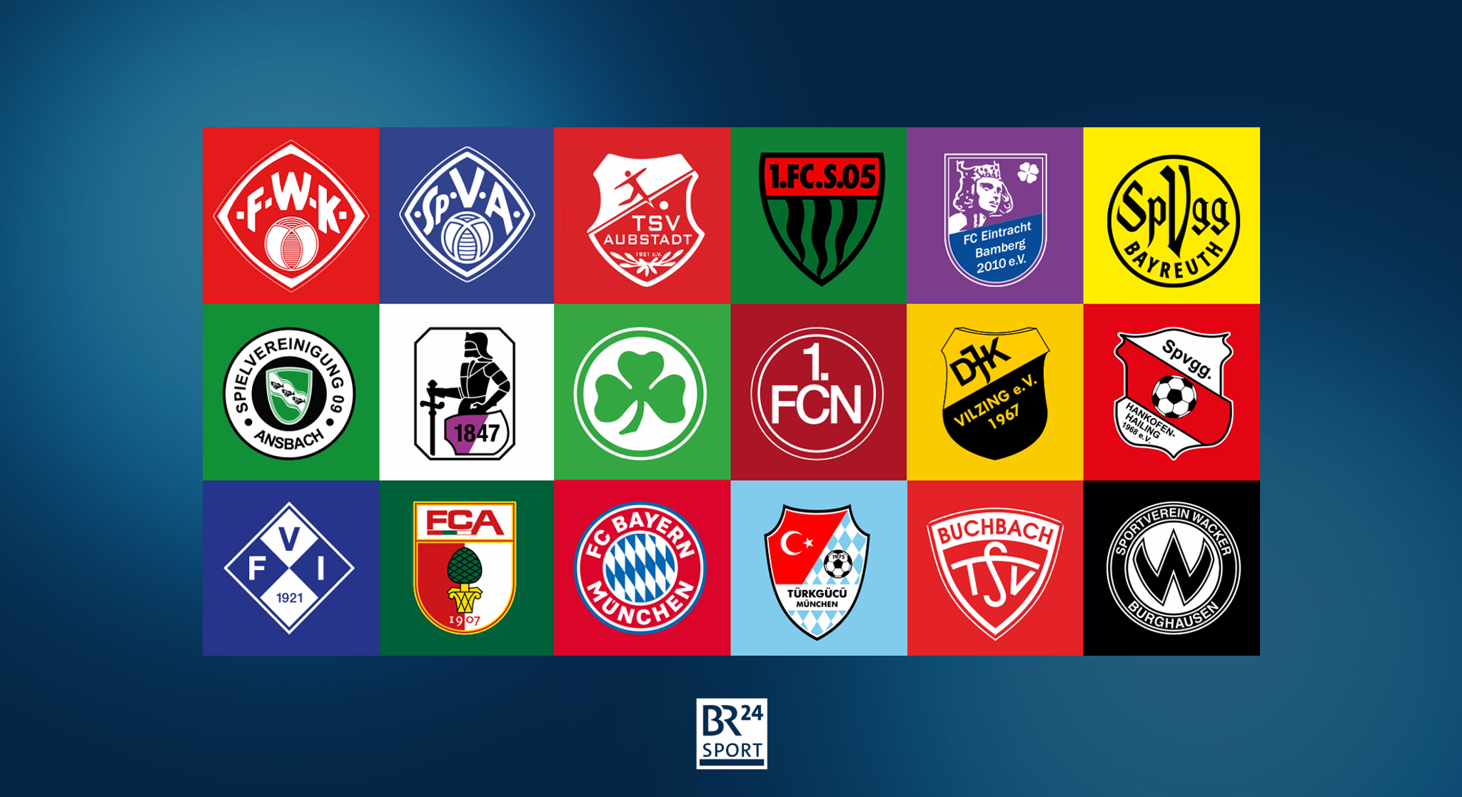 Alle Wappen der Klubs der Regionalliga Bayern | Bild: br Alle Wappen der Klubs der Regionalliga Bayern